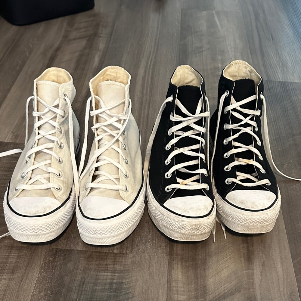 Converse High-Top Sneakers in Black and White